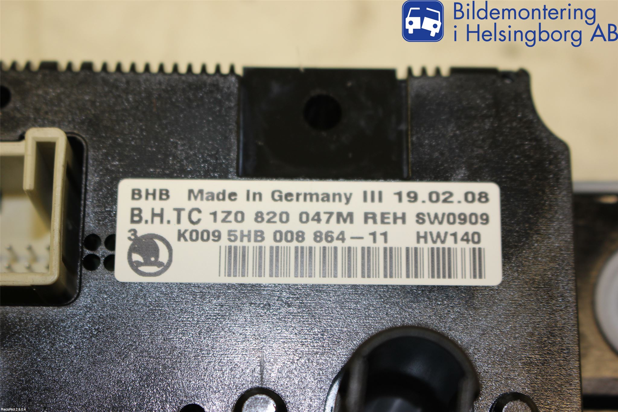 Skoda OCTAVIA (1Z) 05-13 Varmeapparat Panel(Regulering)