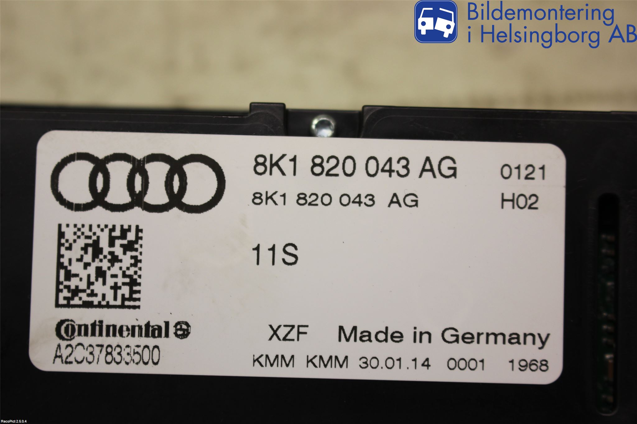 Audi A4 12-15 Varme Ac Betjening-Display