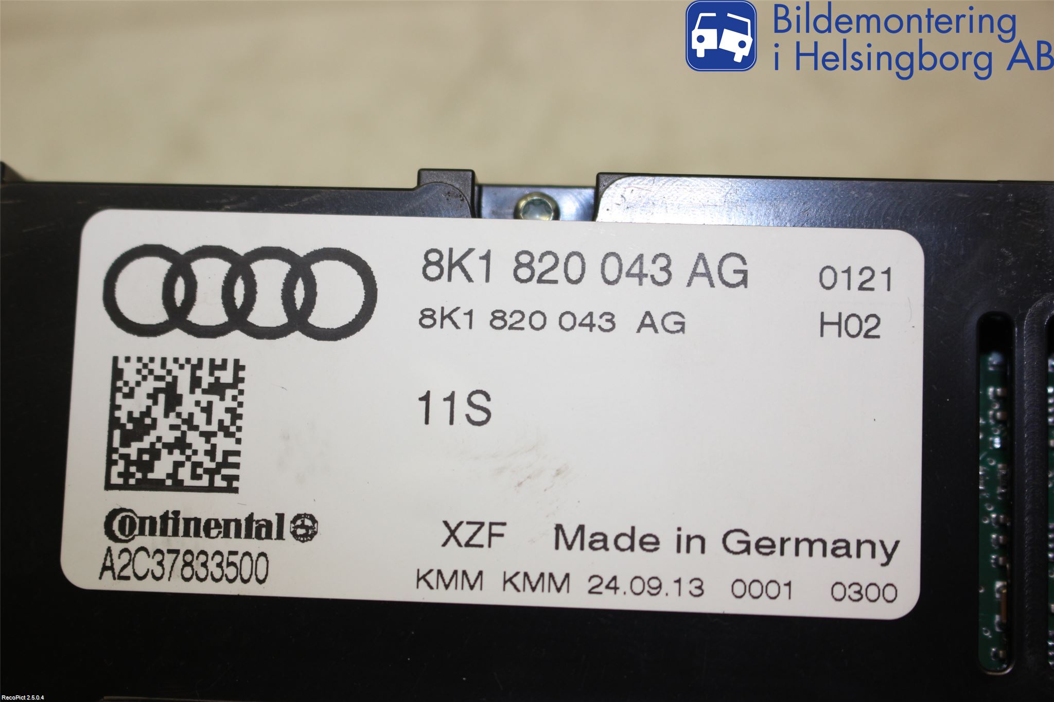 Audi A4 12-15 Varme Ac Betjening-Display