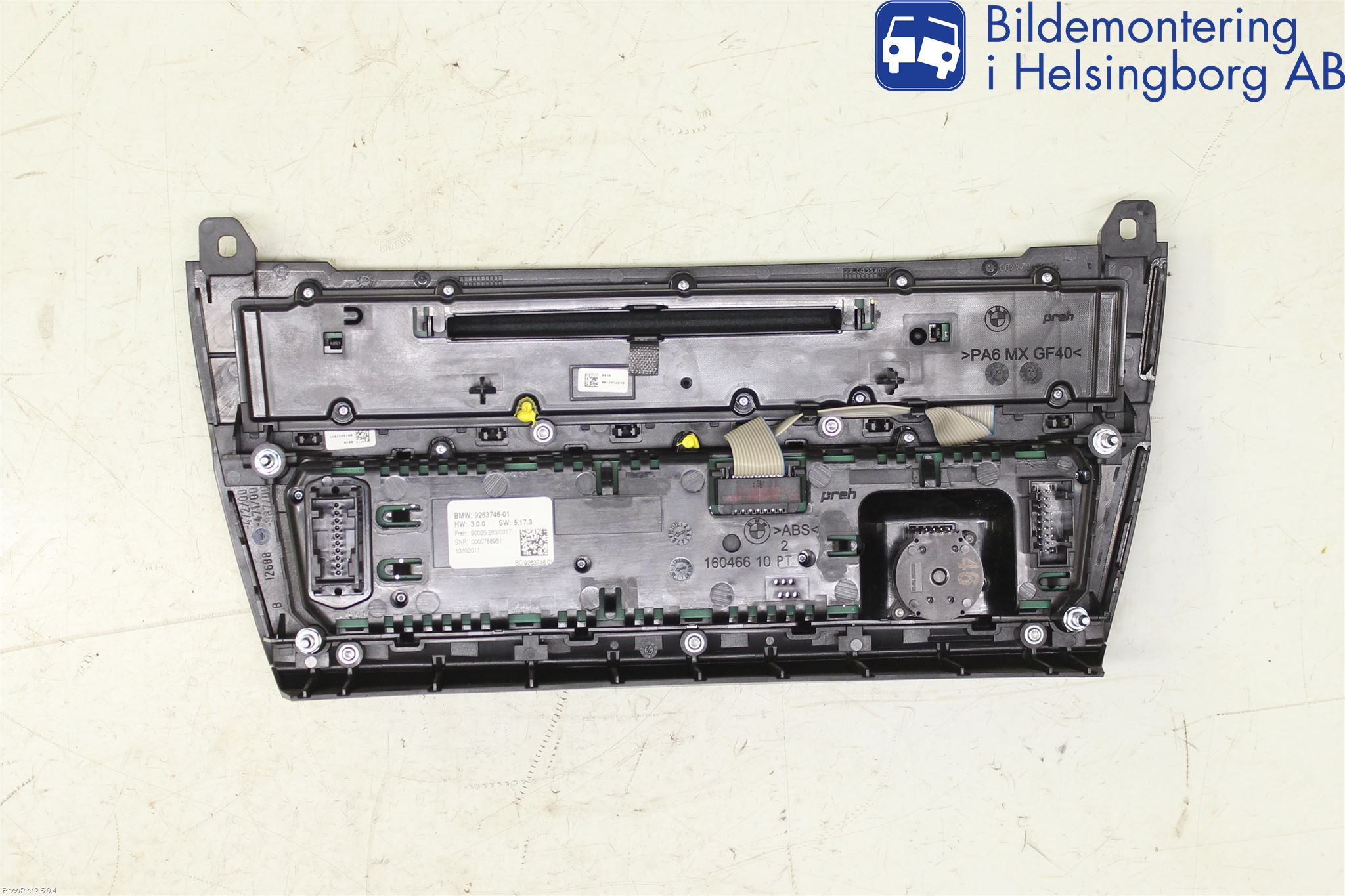 BMW 5 F10/F11/F18 09-17 Varme Ac Betjening-Display