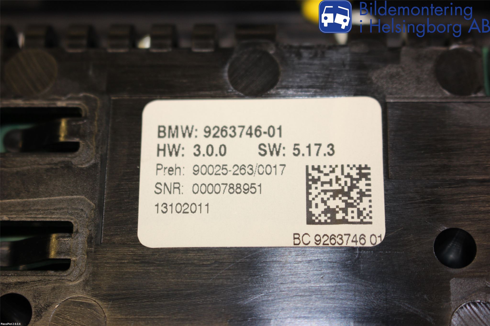 BMW 5 F10/F11/F18 09-17 Varme Ac Betjening-Display