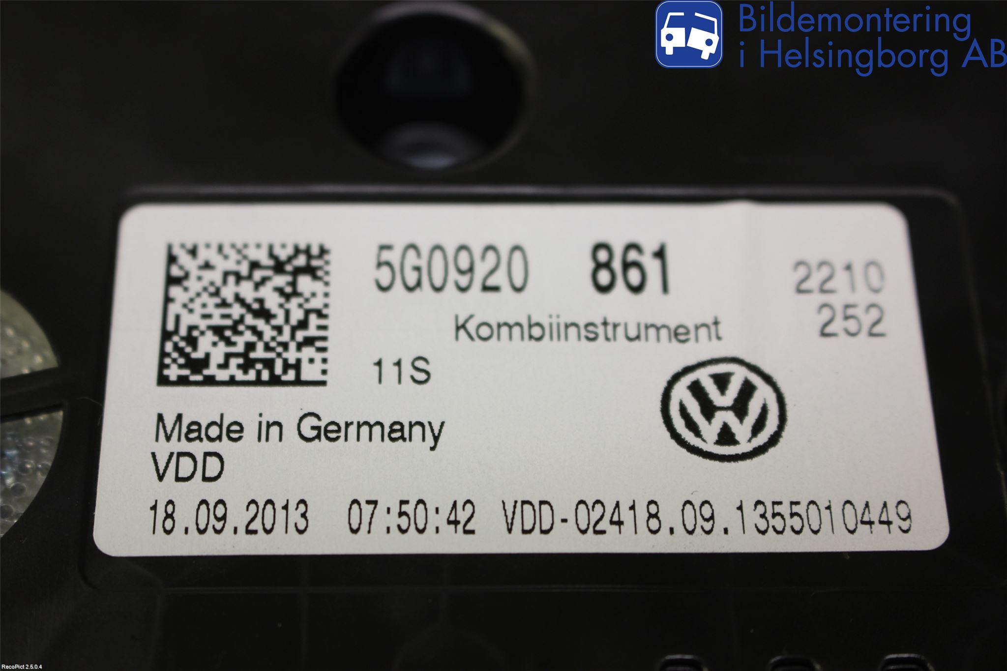 Volkswagen VW GOLF / E-GOLF VII 13-20 Instr Kombinert