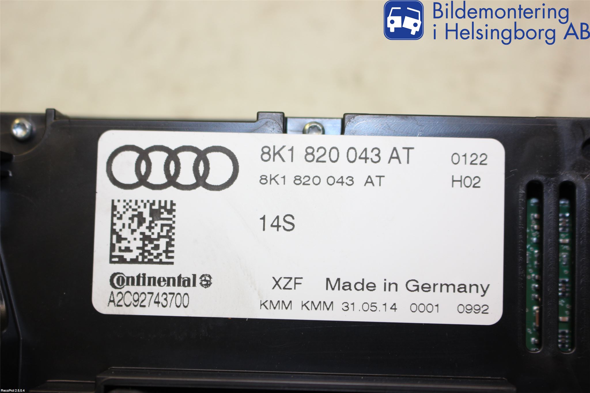Audi Q5 09-16 Varme Ac Betjening-Display
