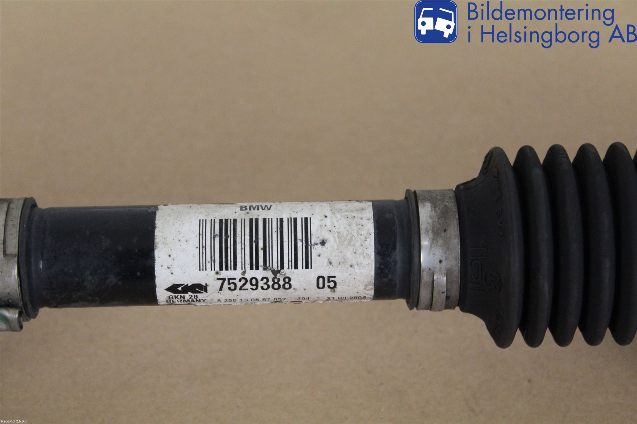 BMW 3 E90/91 SED/TOU 05-12 Drivaksel Foran Kompl Venstre