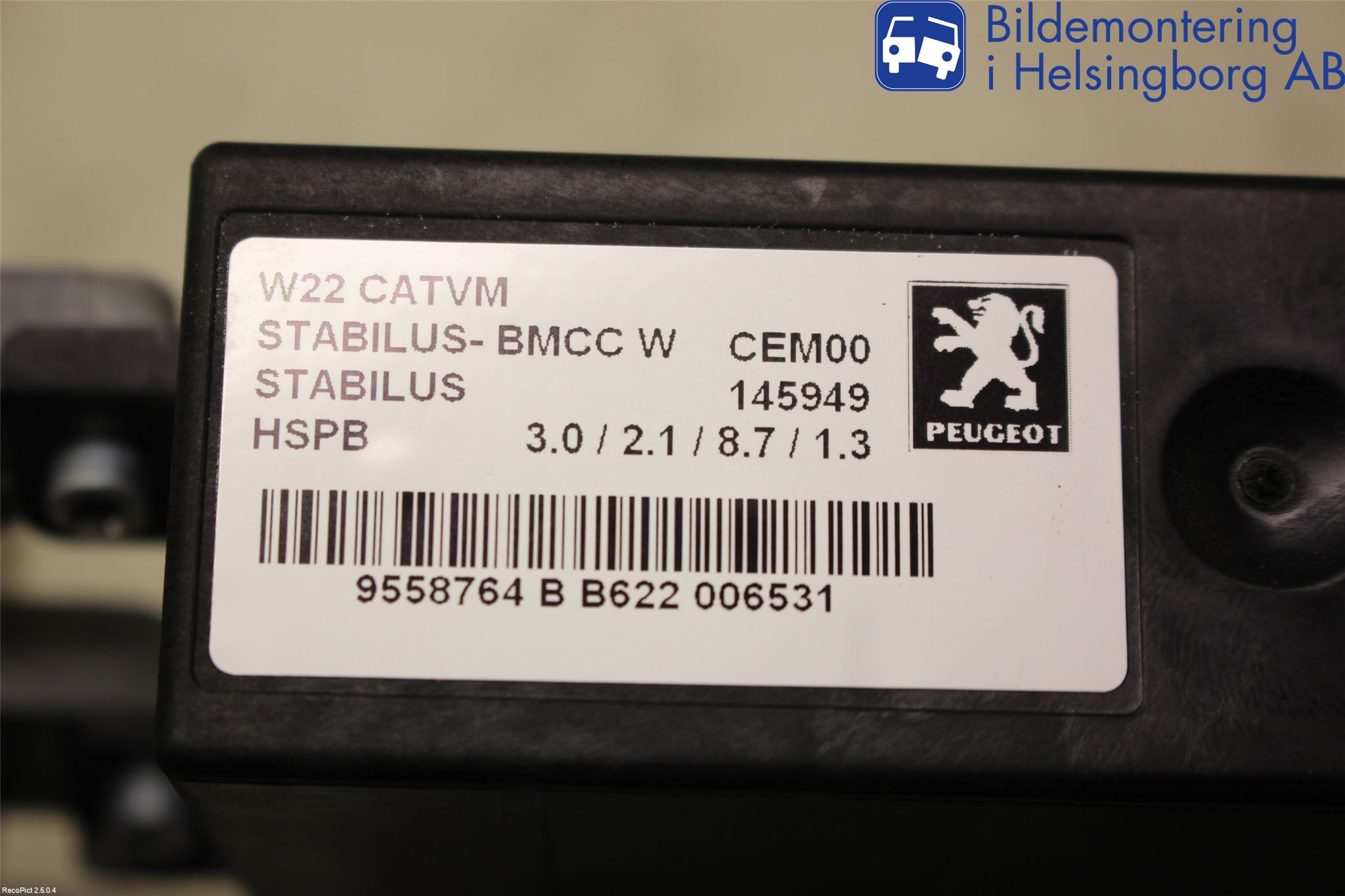 Peugeot 508 11-18 Baklukeåpner Automatisk