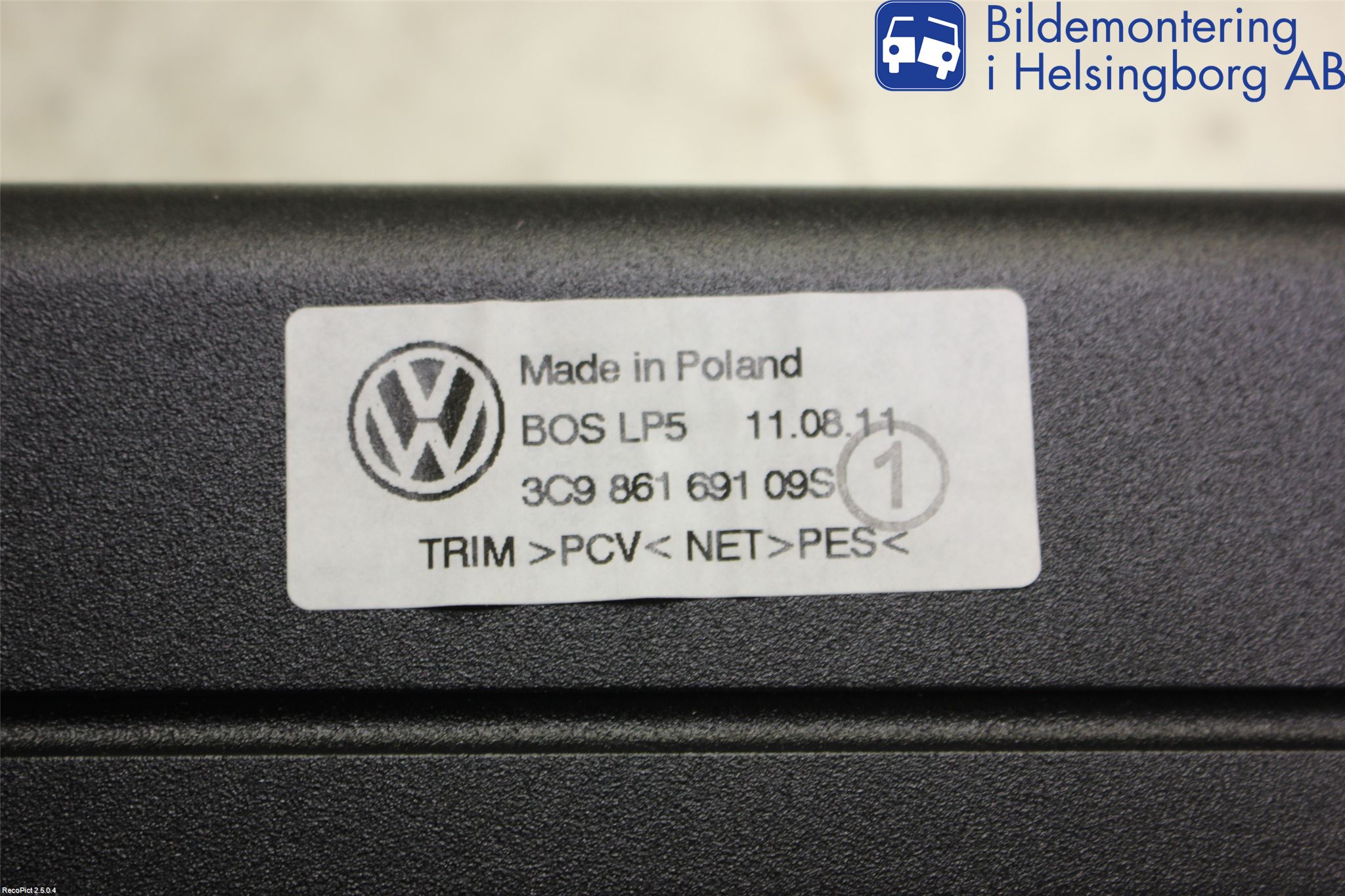 Volkswagen VW PASSAT 11-14 Innr Lastforskyvningsvern