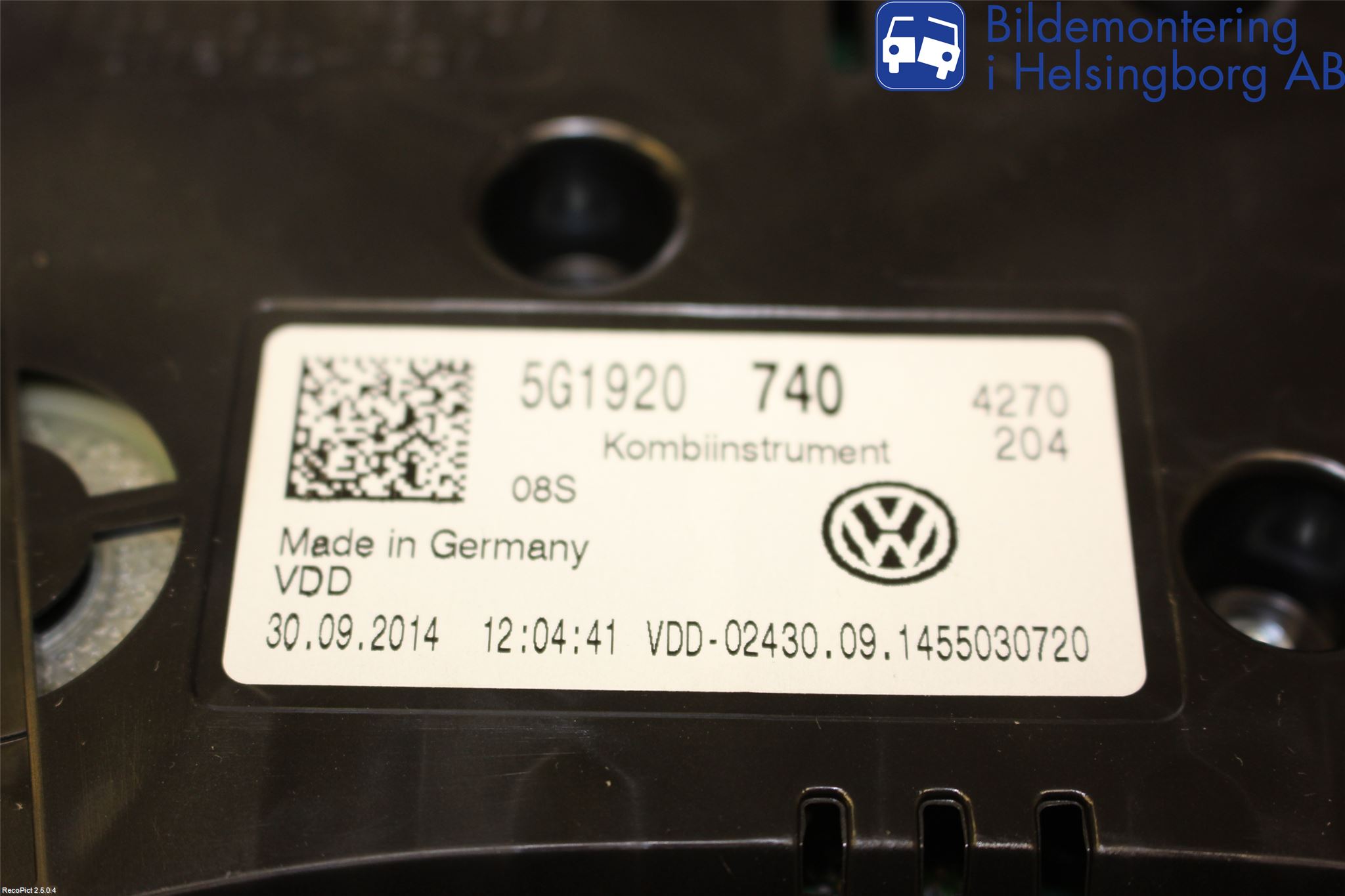 Volkswagen VW GOLF / E-GOLF VII 13-20 Instr Kombinert