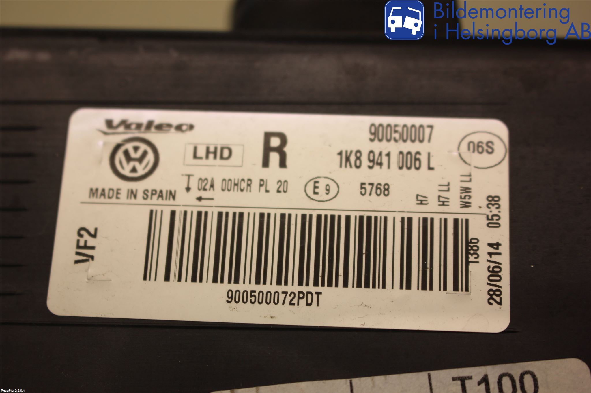 Volkswagen VW SCIROCCO 09-17 Frontlykt Høyre