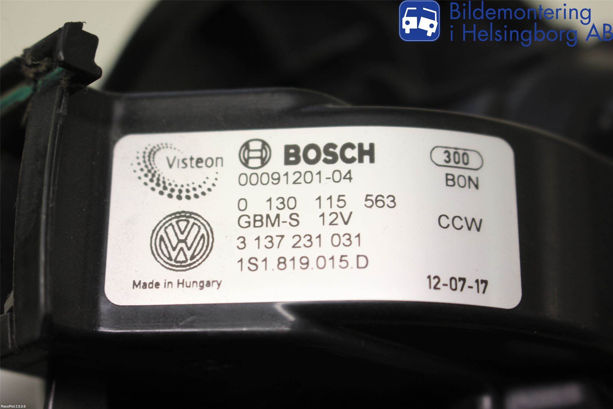 Skoda CITIGO / CITIGO E IV Varmeapparat Viftemotor