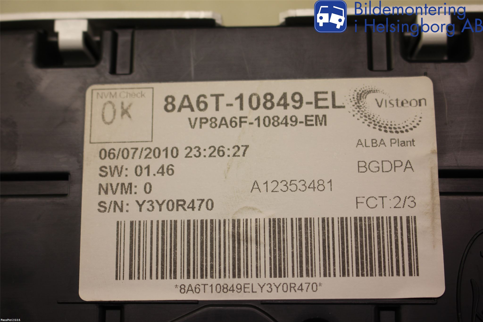 Ford FIESTA 09-12 Instr Kombinert