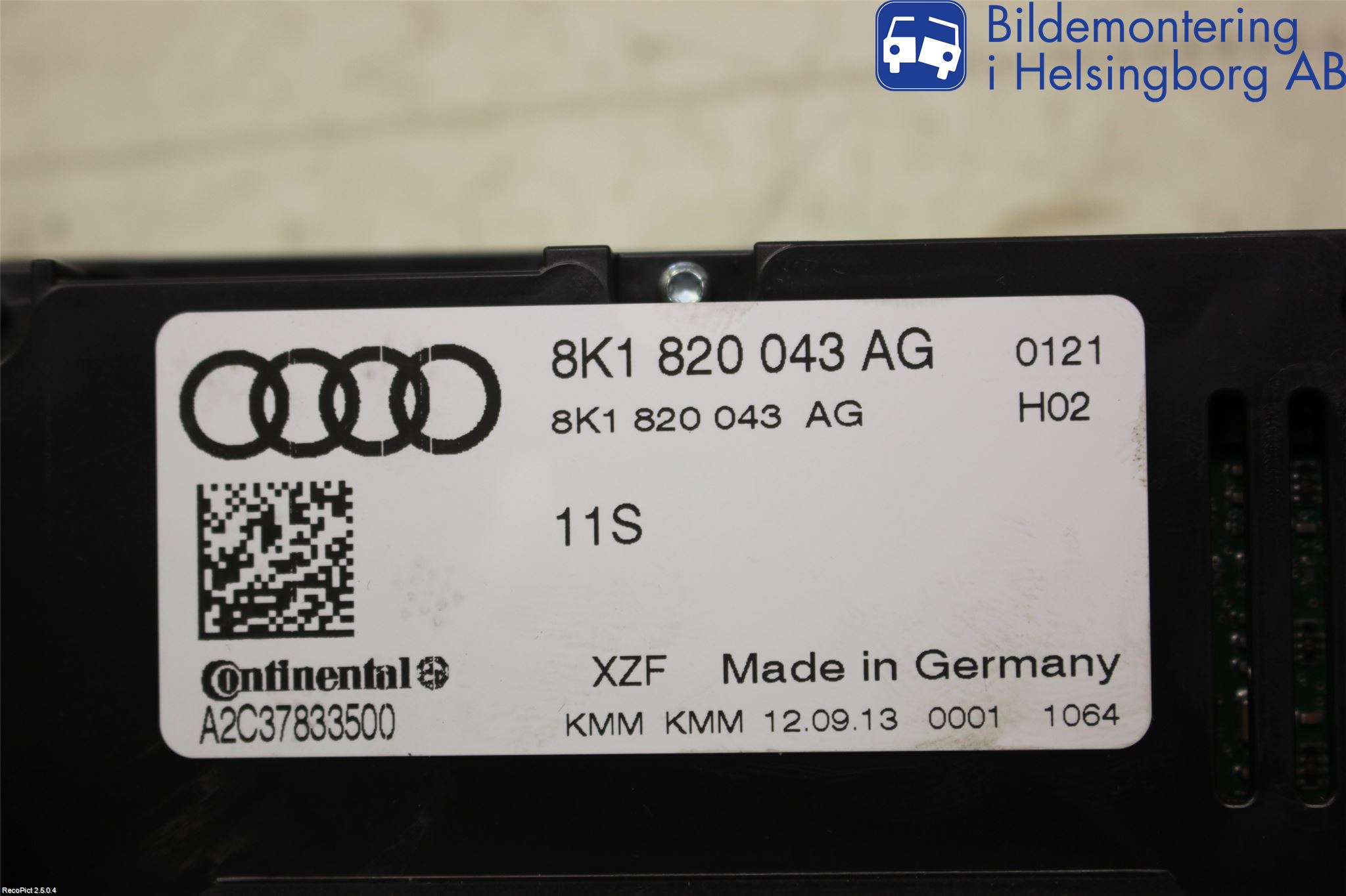 Audi A4 12-15 Varme Ac Betjening-Display