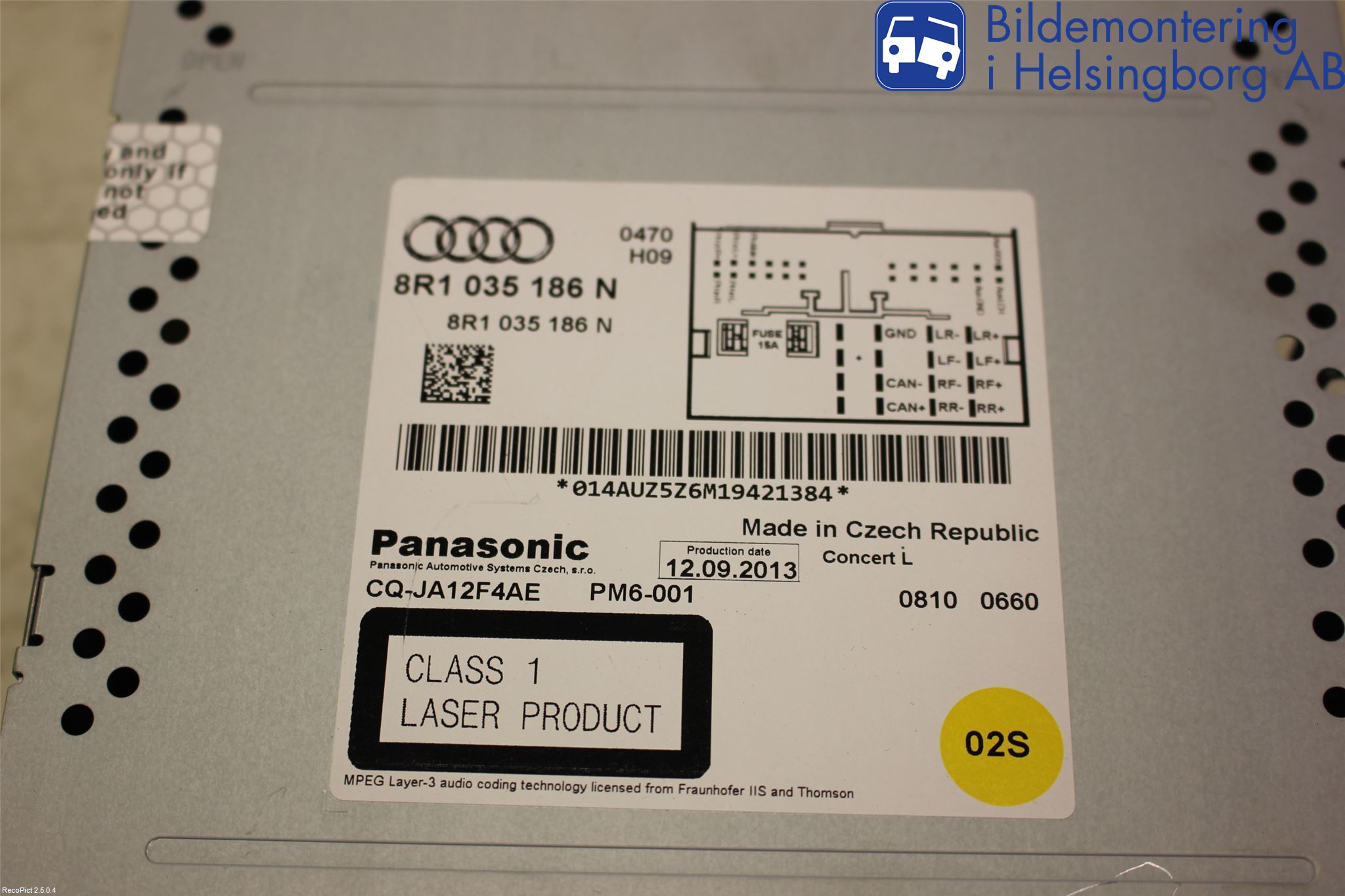 Audi A4 12-15 Stereo Radio Med Cd