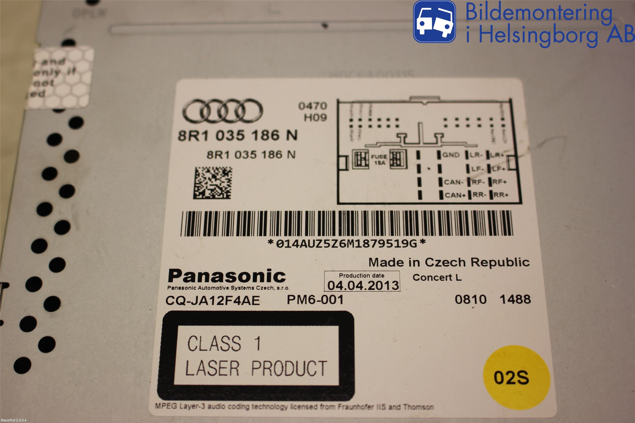 Audi Q5 09-16 Stereo Radio Med Cd