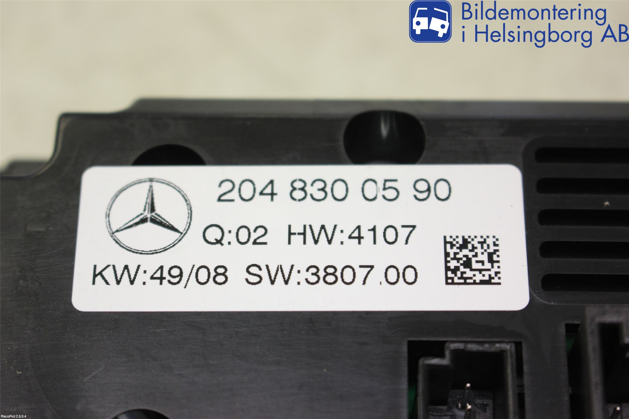 Mercedes-Benz MB GLK-KLASS (X204) 08-16 Varme Ac Betjening-Display