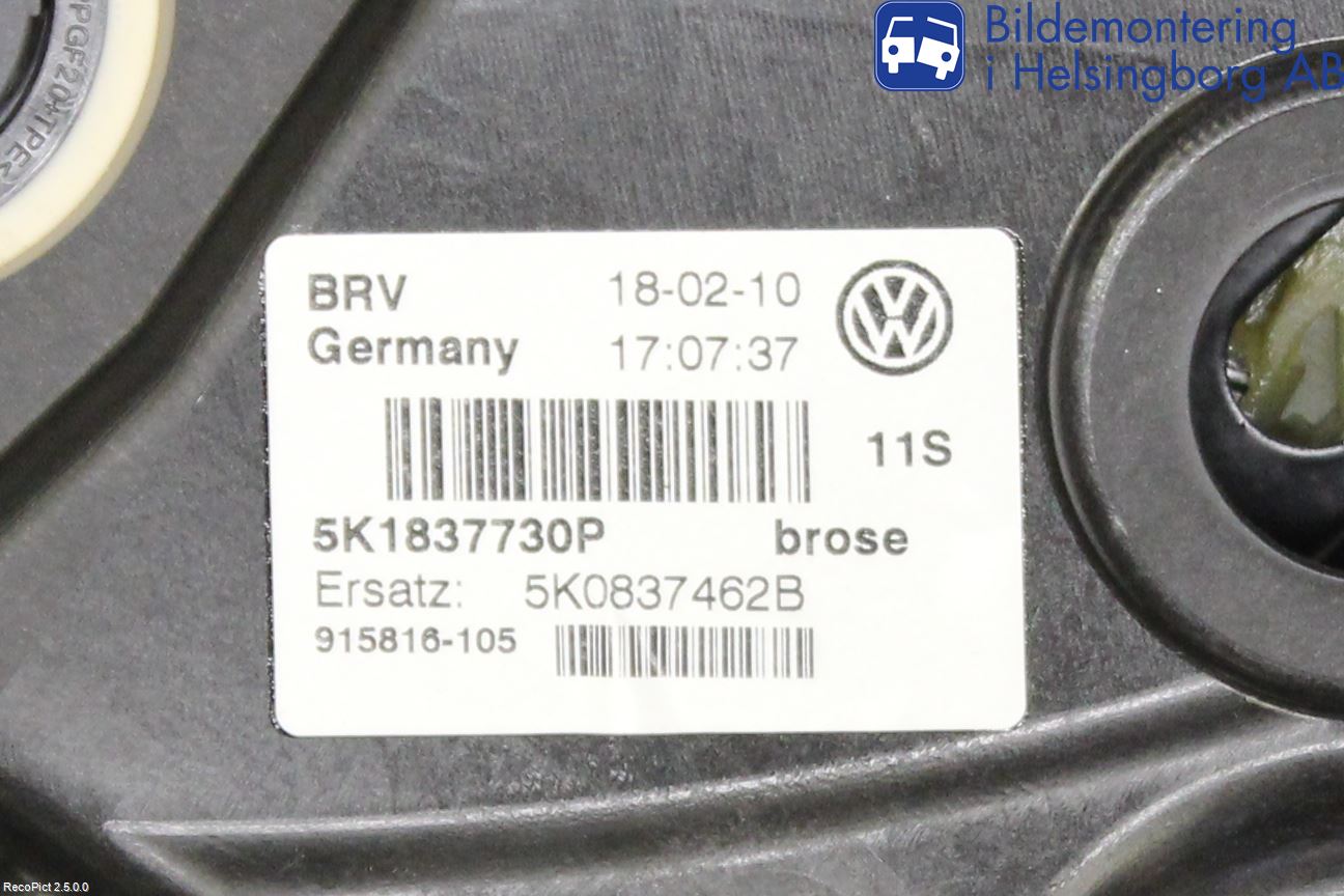 Volkswagen VW GOLF VI 09-13 Vindusheis