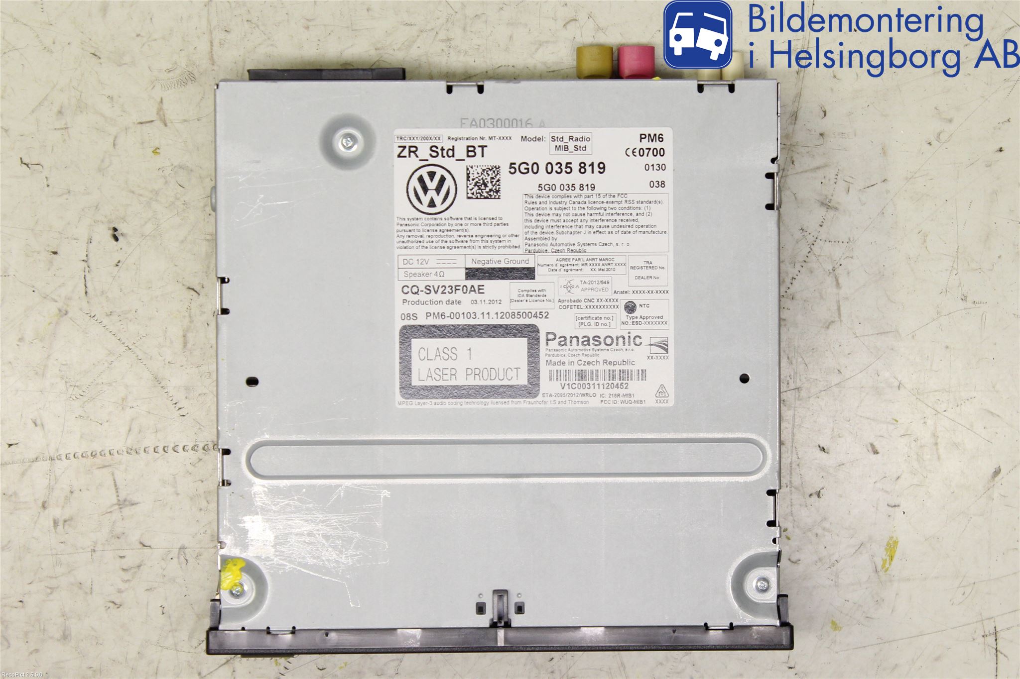 Volkswagen VW GOLF / E-GOLF VII 13-20 Stereo Radio Med Cd