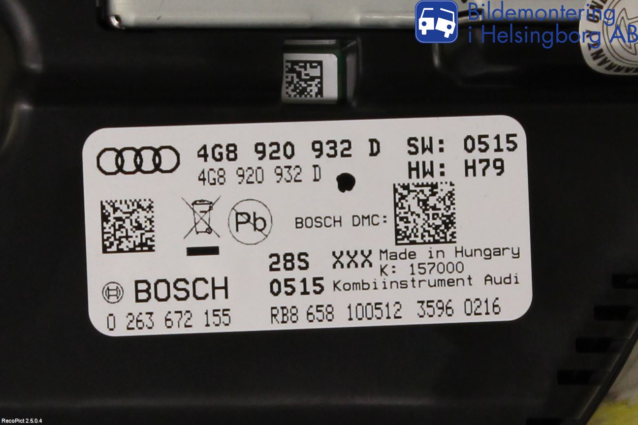 Audi A6/S6 4G 11-18 Instr Kombinert