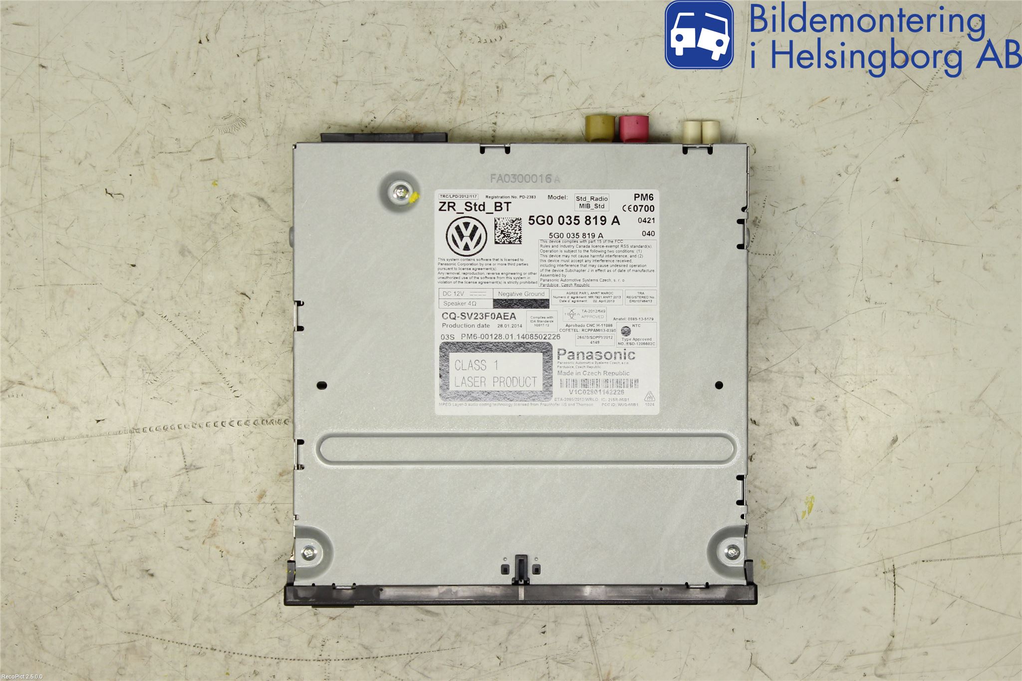 Volkswagen VW GOLF / E-GOLF VII 13-20 Stereo Radio Med Cd