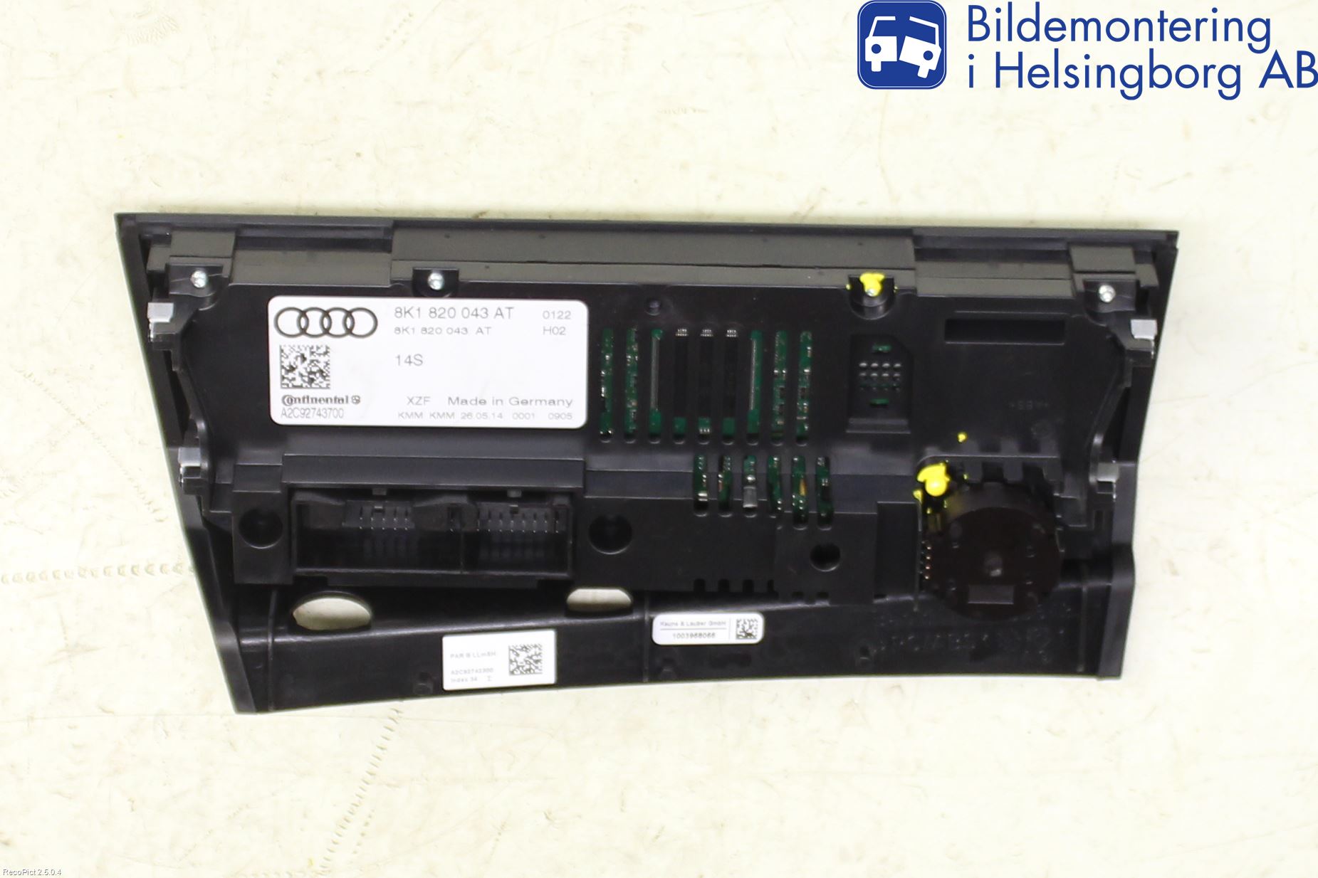Audi A4 12-15 Varme Ac Betjening-Display