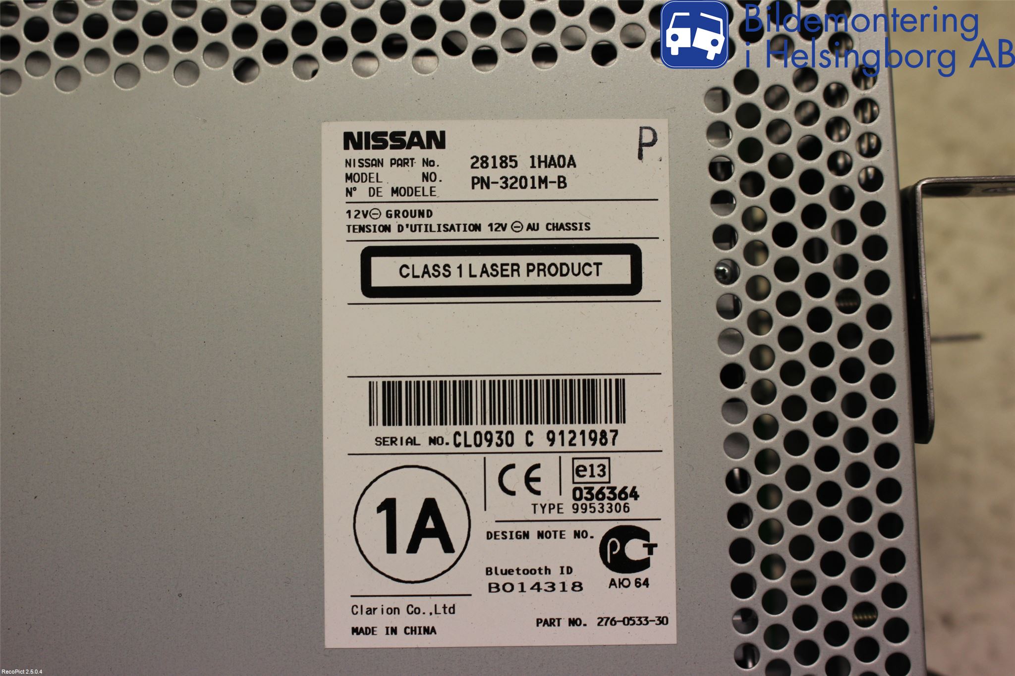 Nissan MICRA 11-16 Stereo Radio Med Cd
