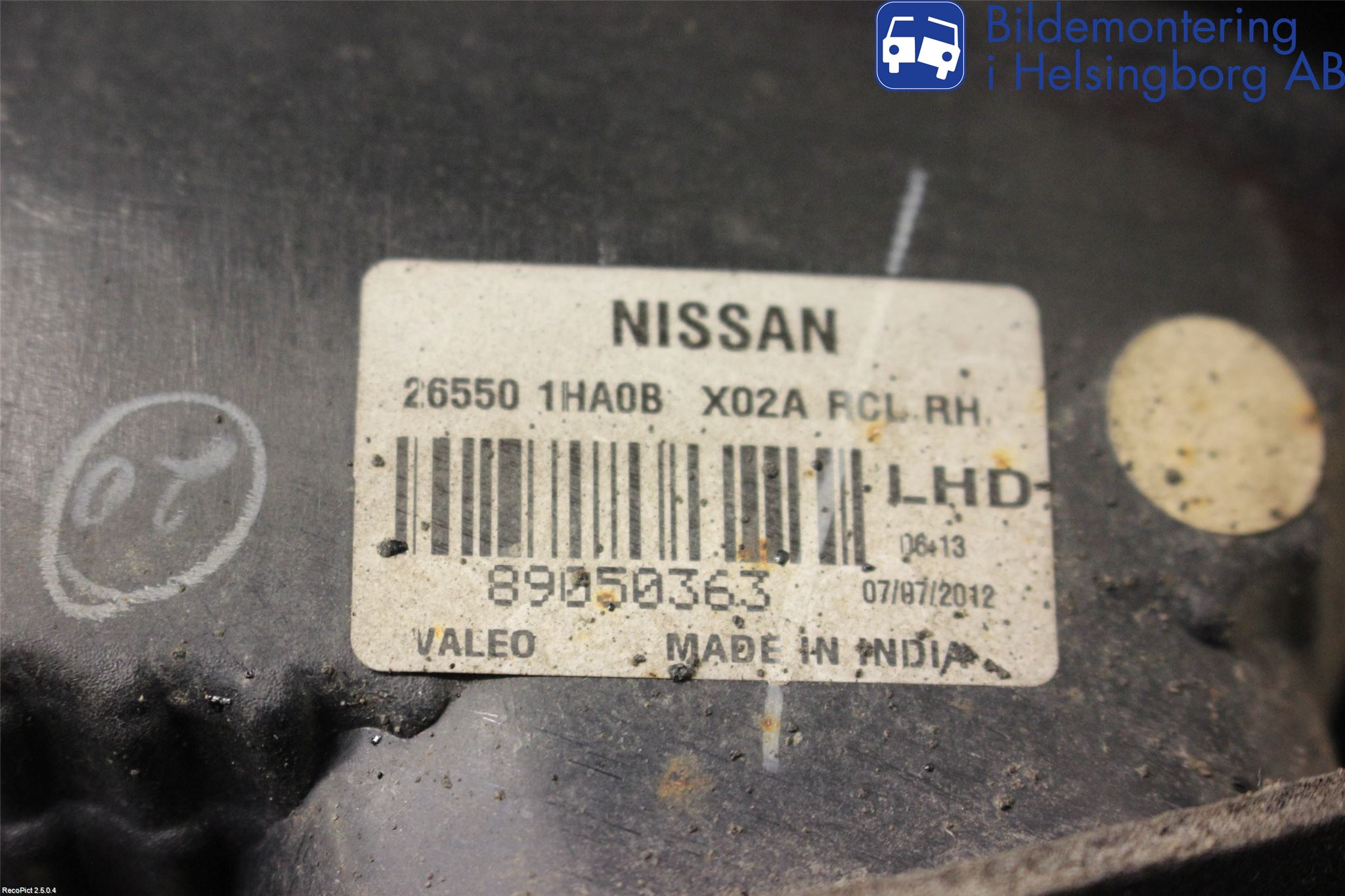 Nissan MICRA 11-16 Baklykt Høyre