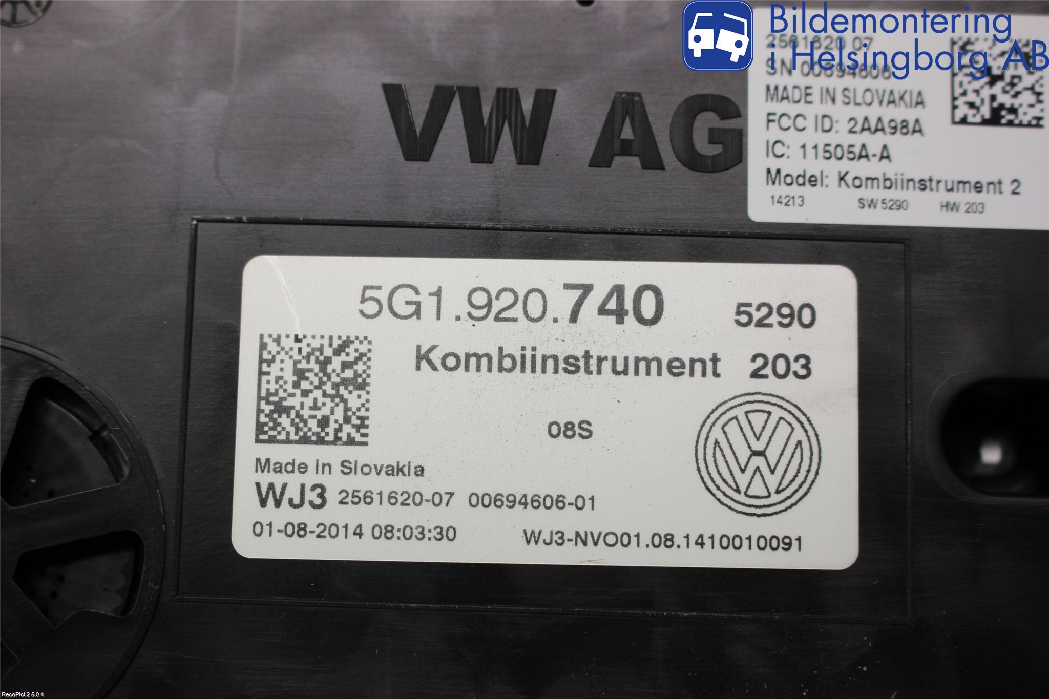 Volkswagen VW GOLF / E-GOLF VII 13-20 Instr Kombinert