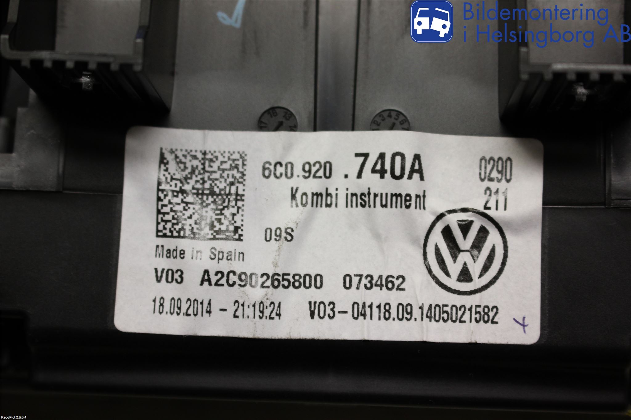 Volkswagen VW POLO 10-17 Instr Kombinert