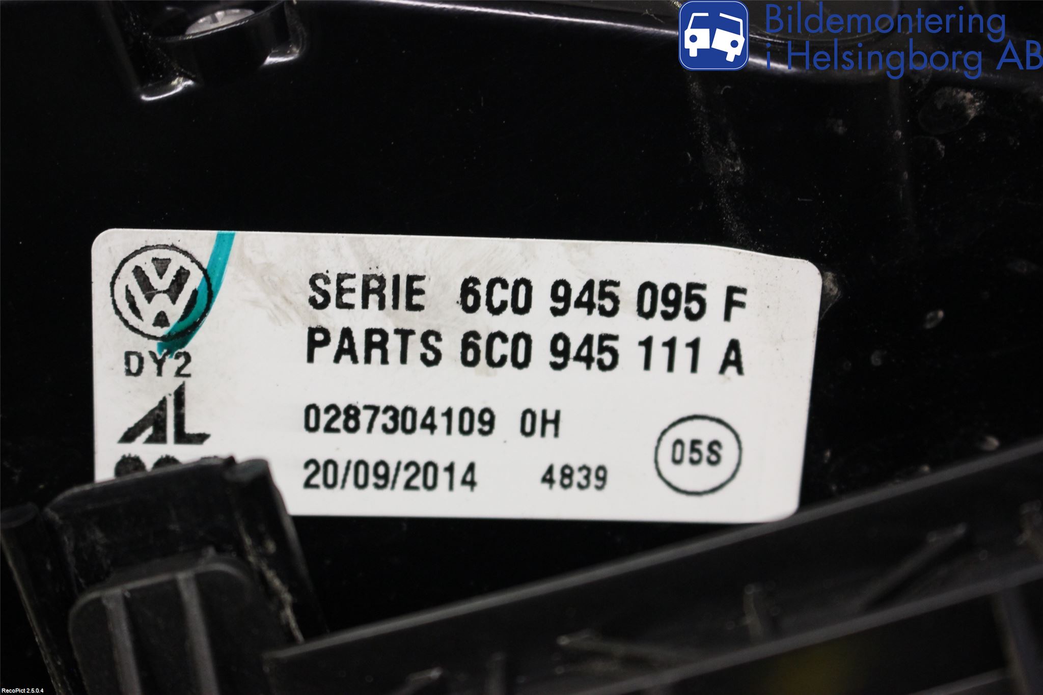 Volkswagen VW POLO 10-17 Baklykt Venstre