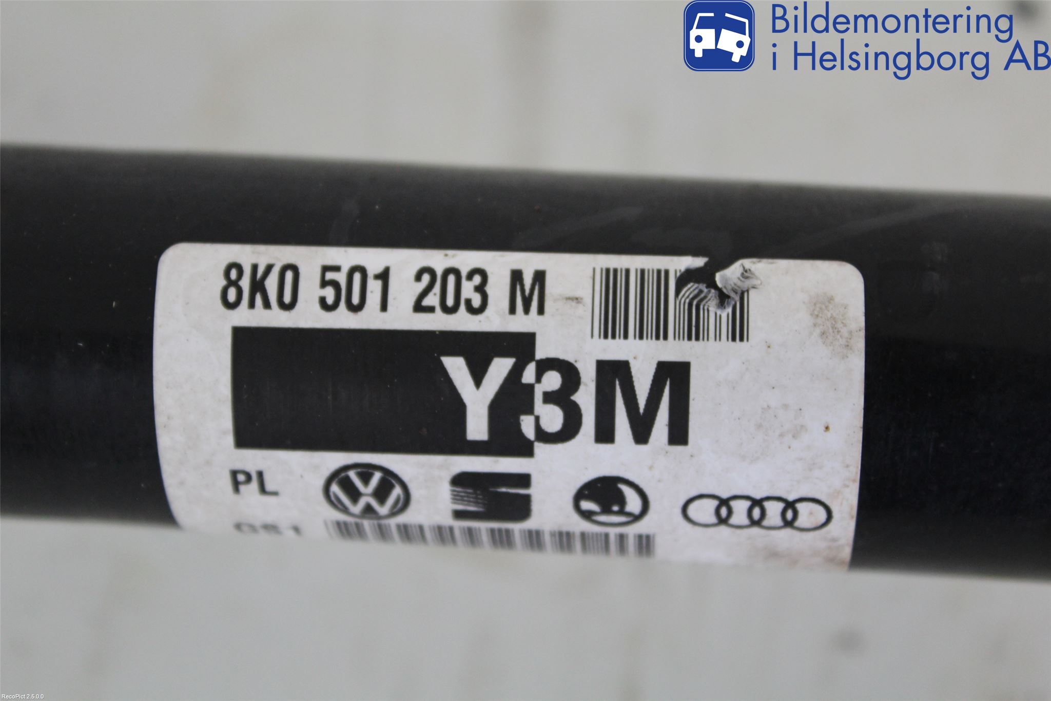 Audi A4 12-15 Drivaksel Bak Kompl Høyre