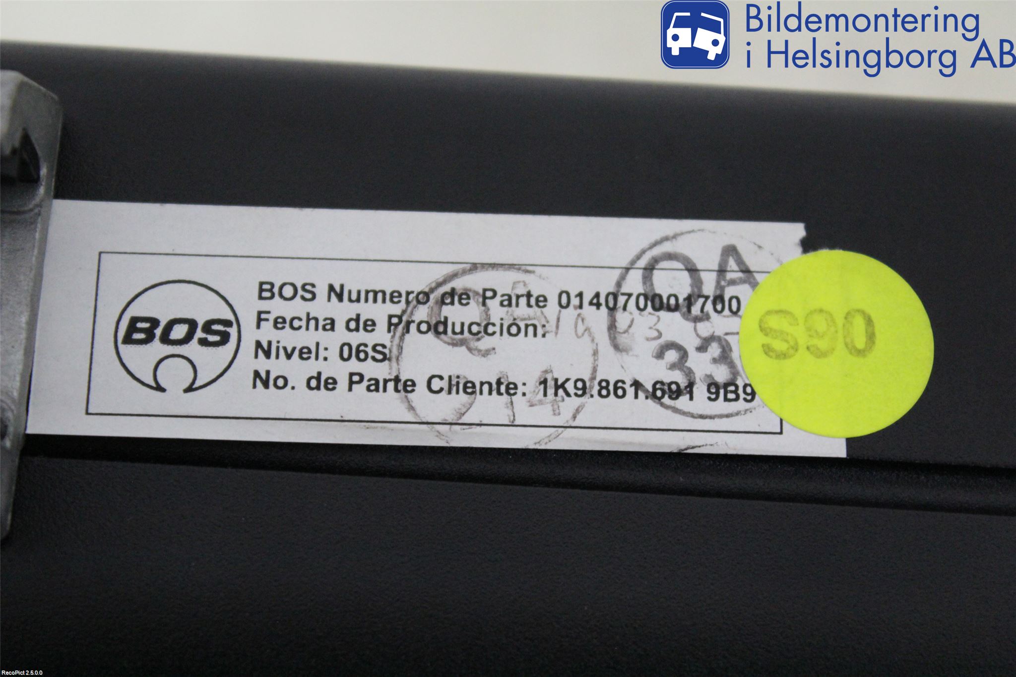 Volkswagen VW GOLF V 04-09 Innr Lastforskyvningsvern