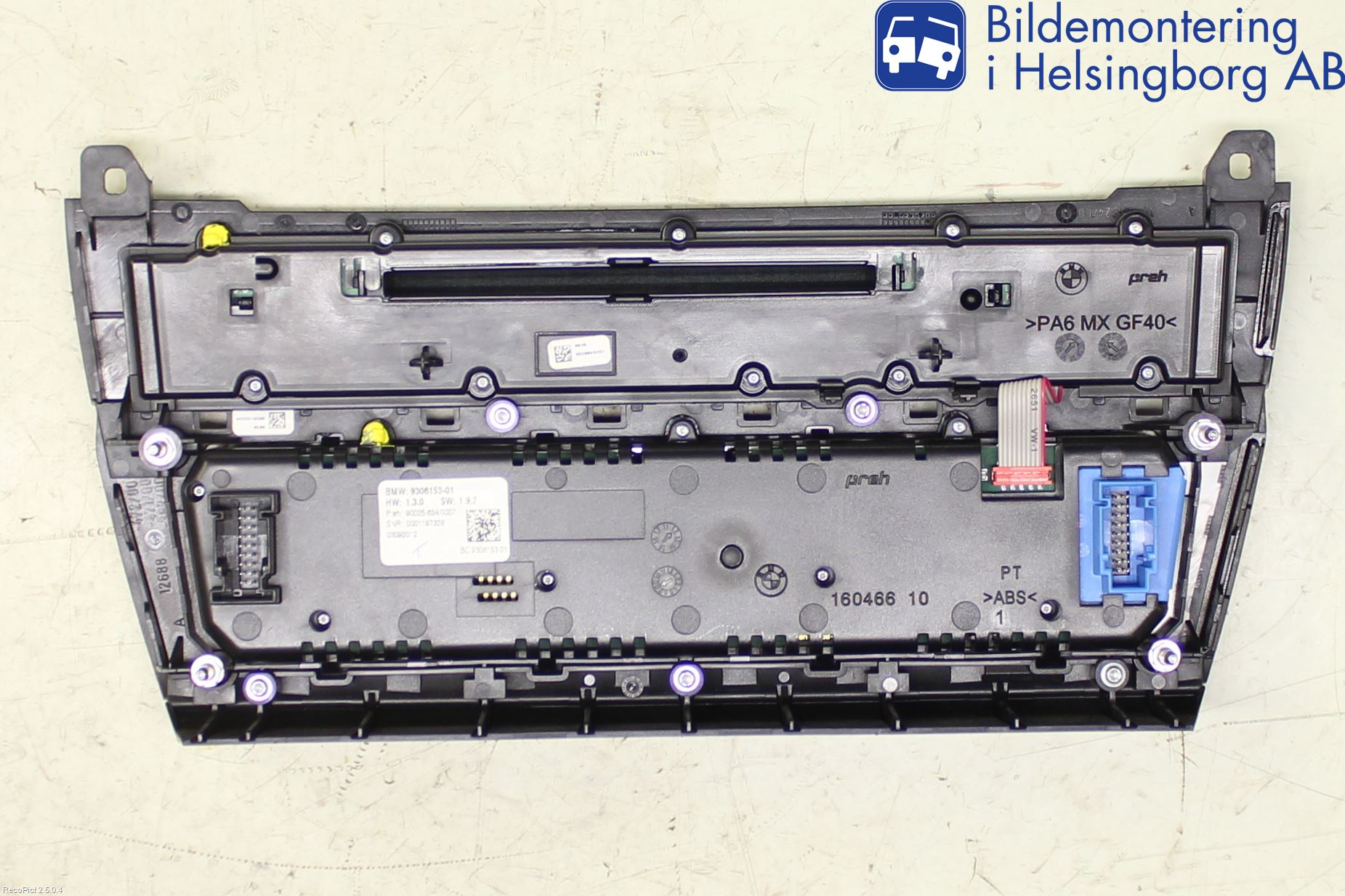 BMW 5 F10/F11/F18 09-17 Varme Ac Betjening-Display