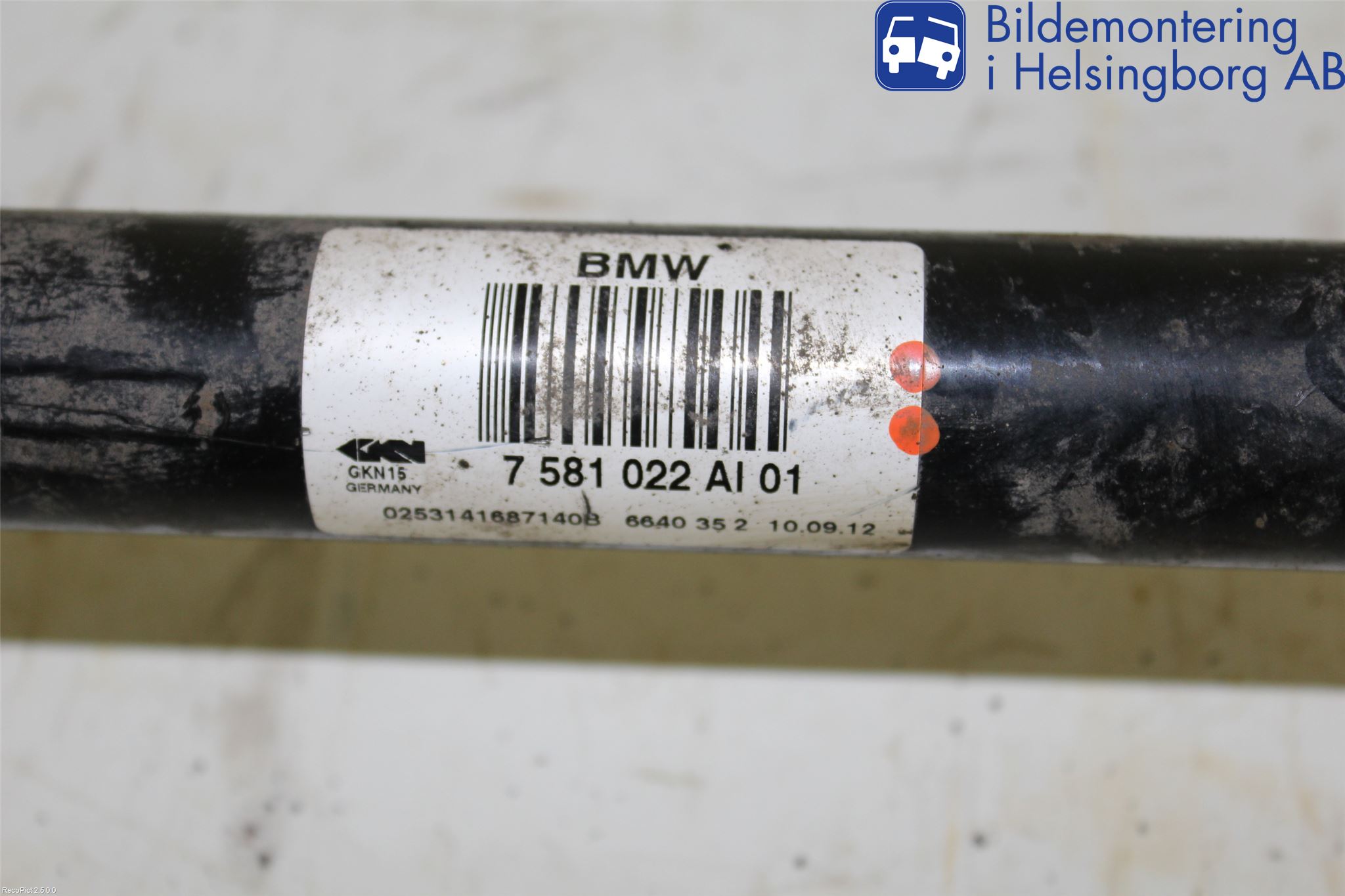 BMW 5 F10/F11/F18 09-17 Drivaksel Bak Kompl Høyre