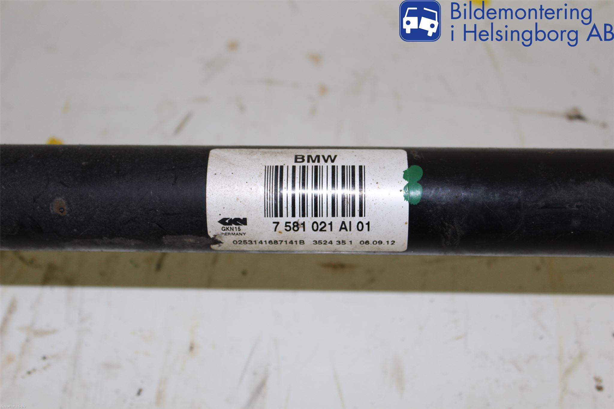 BMW 5 F10/F11/F18 09-17 Drivaksel Bak Kompl Venstre
