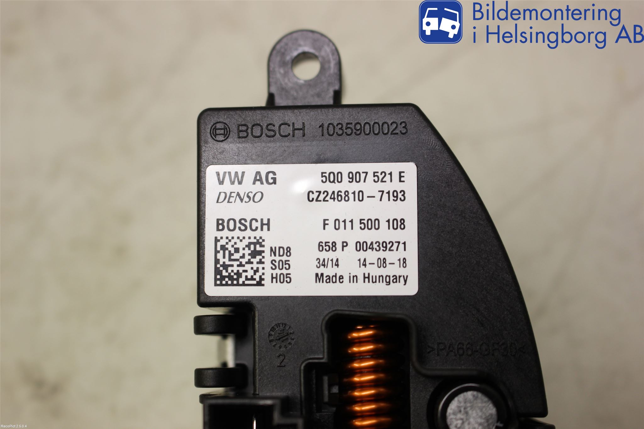 Volkswagen VW GOLF SPORTSVAN 15-20 Varmeapparat Viftemotstand