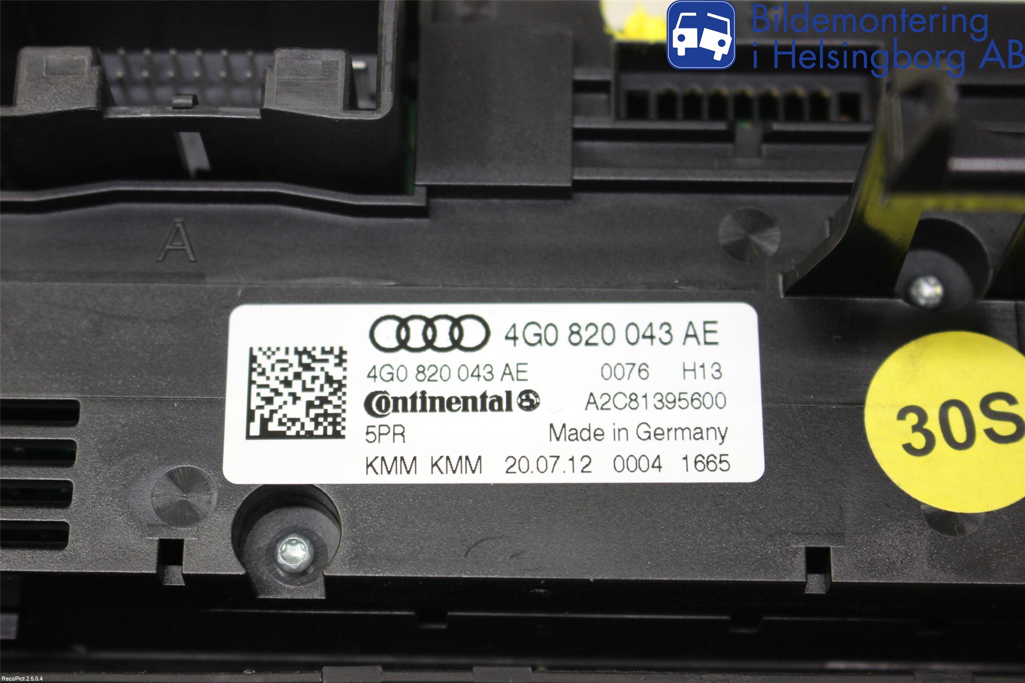 Audi A6/S6 4G 11-18 Varme Ac Betjening-Display
