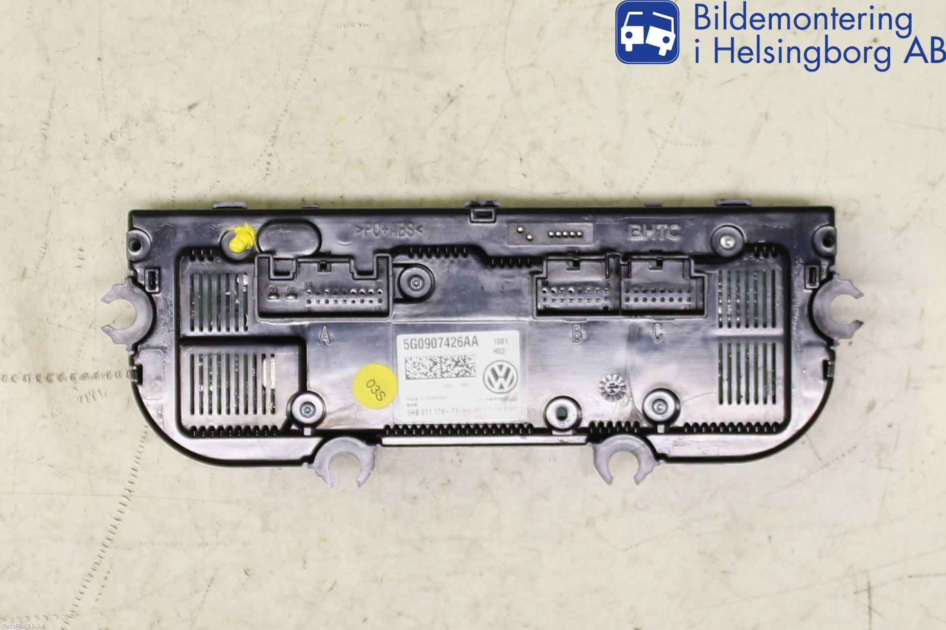 Volkswagen VW GOLF / E-GOLF VII 13-20 Varme Ac Betjening-Display
