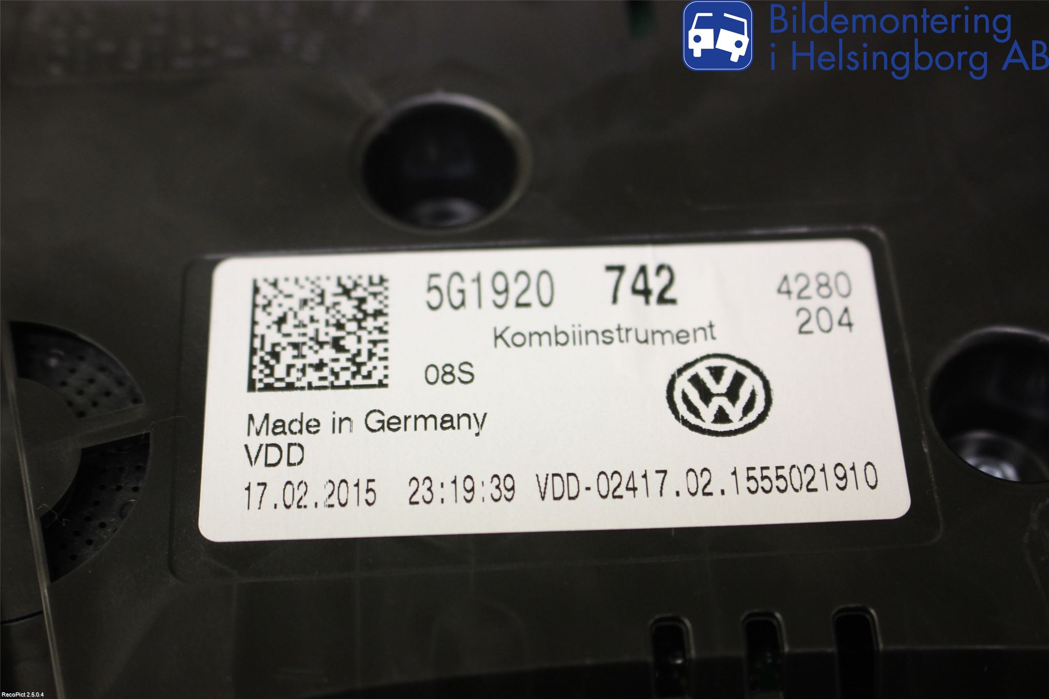 Volkswagen VW GOLF / E-GOLF VII 13-20 Instr Kombinert