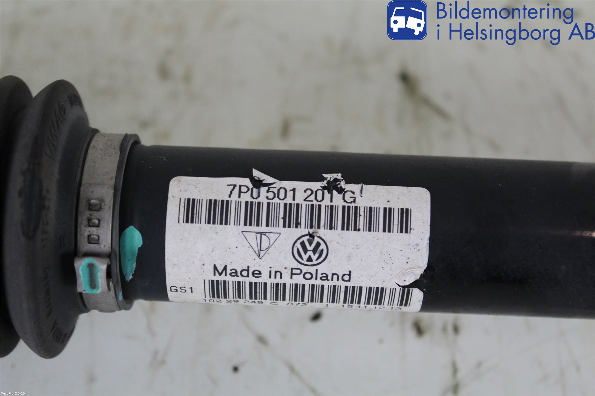 Volkswagen VW TOUAREG 7L 03-10 Drivaksel Bak Kompl Venstre
