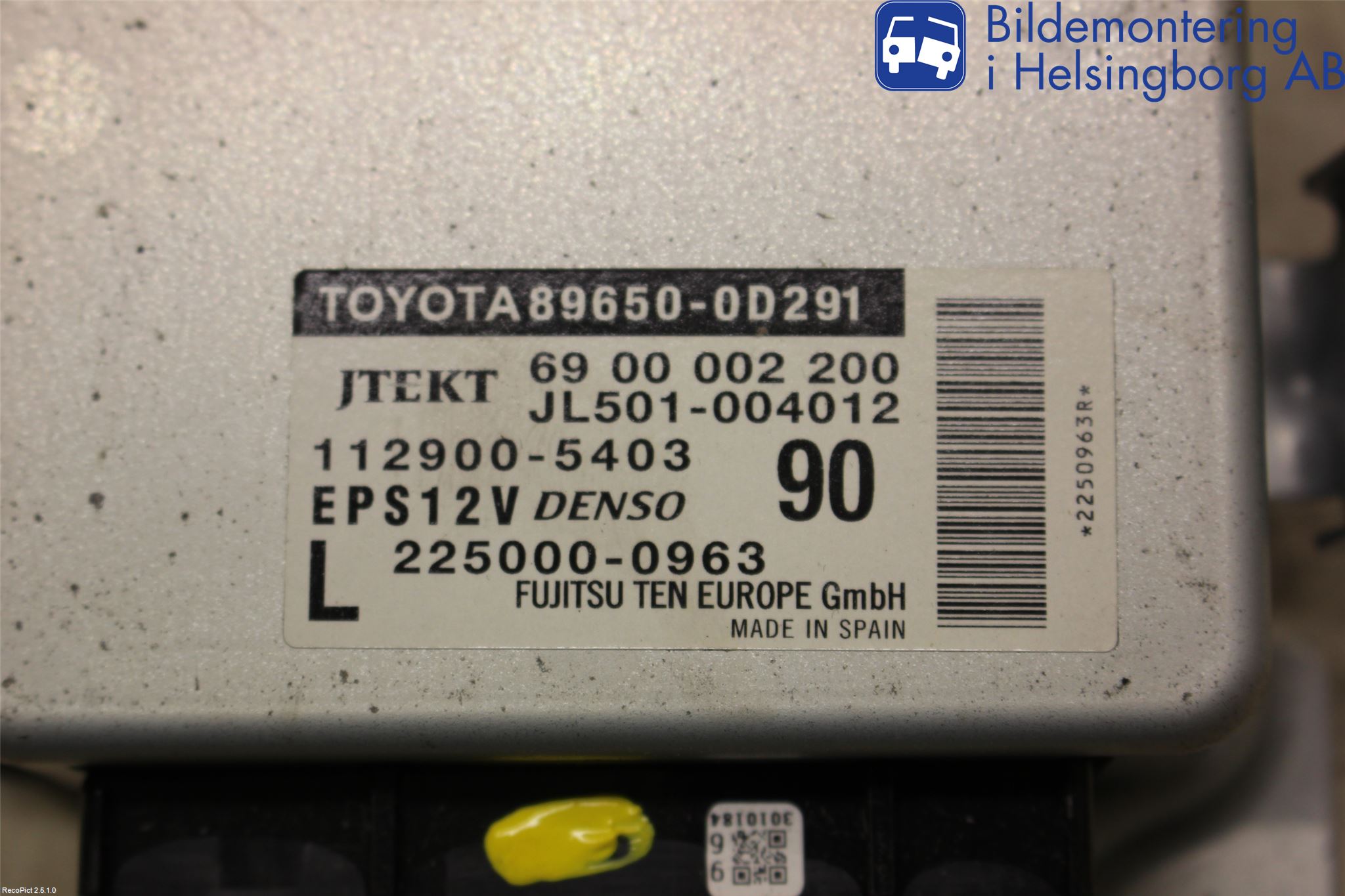 Toyota YARIS XP130 12-14 Styreenhet Styreservo