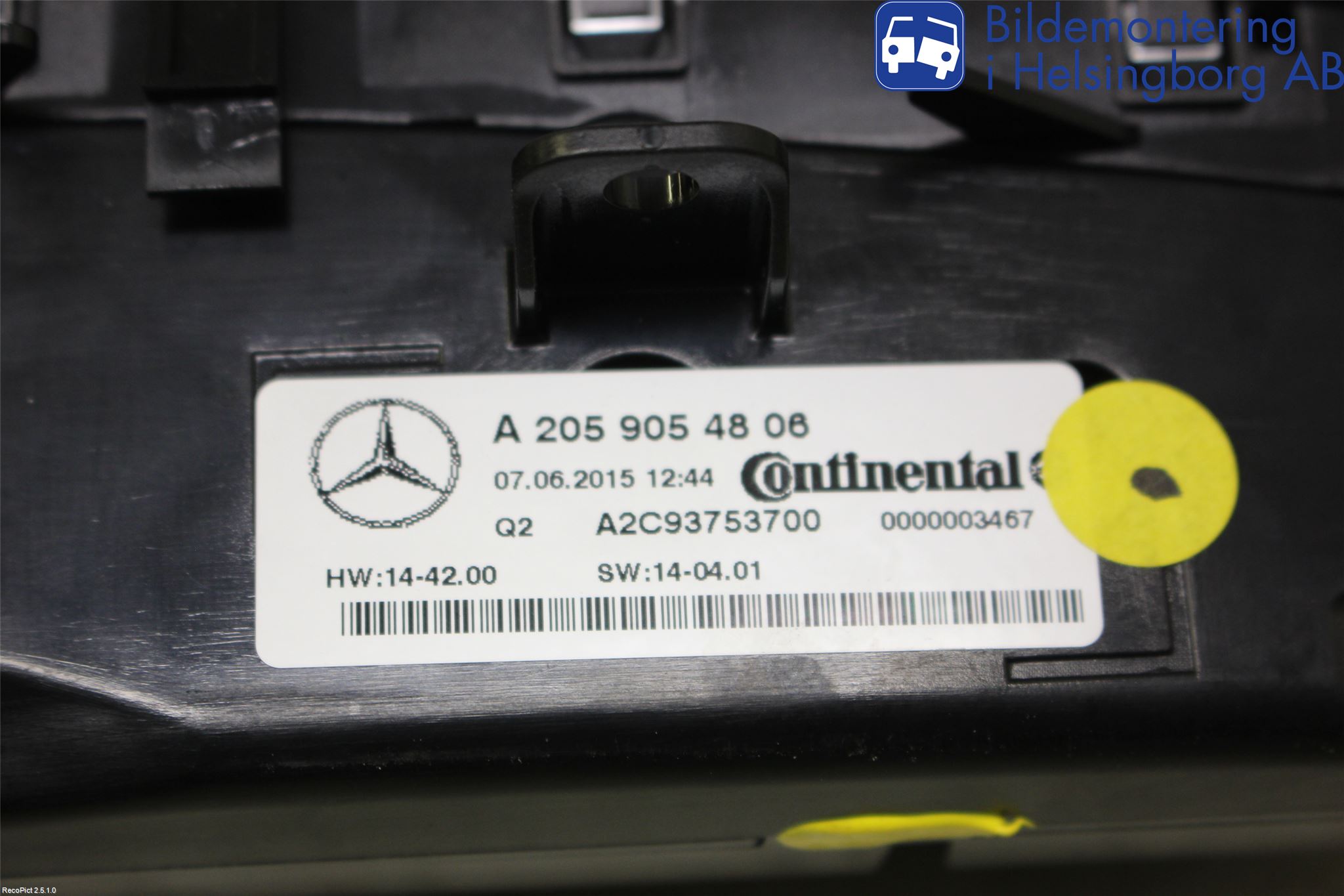Mercedes-Benz MB C-KLASS (W205) 14-21 Varme Ac Betjening-Display