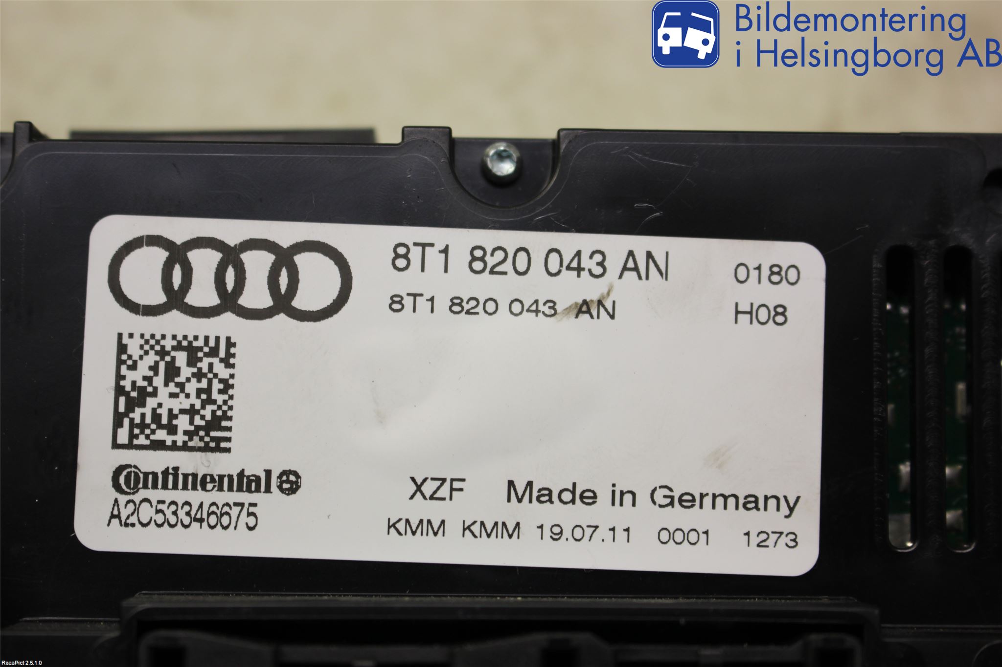 Audi A5 07-16 Varme Ac Betjening-Display