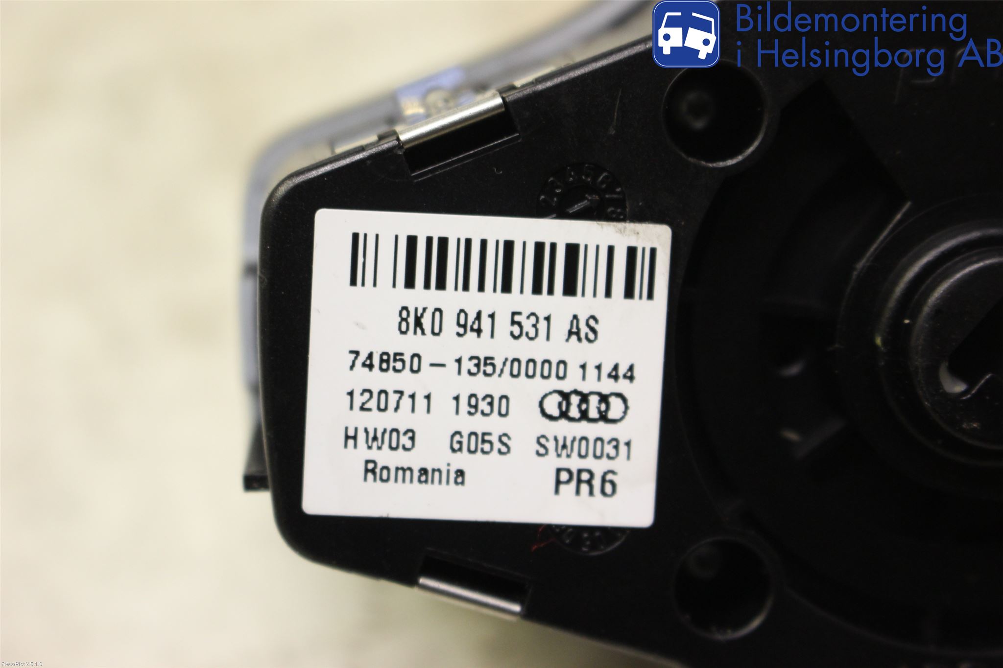 Audi A5 07-16 Bryter Hovedlys