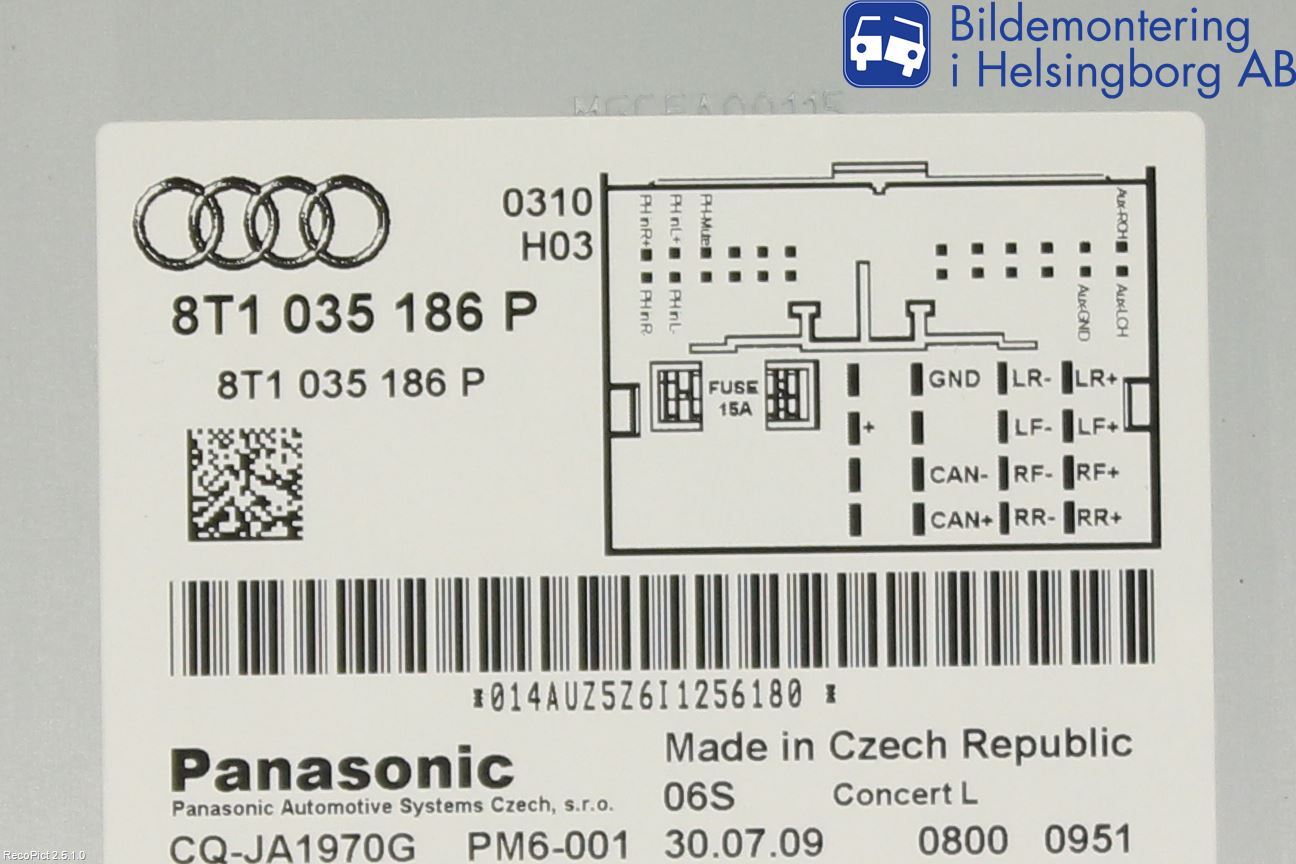 Audi A4/S4 08-11 Stereo Radio Med Cd