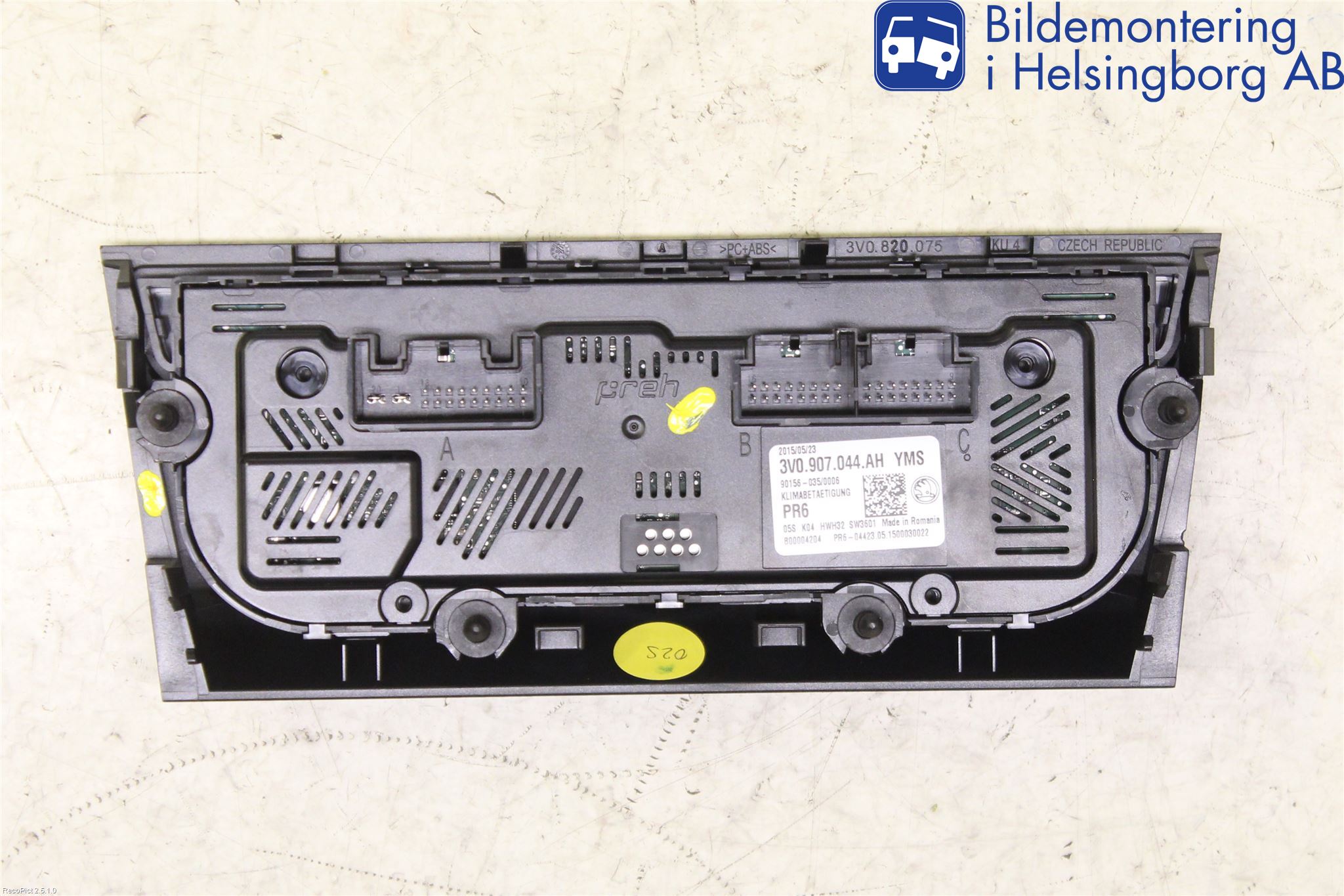 Skoda SUPERB 16-24 Varme Ac Betjening-Display