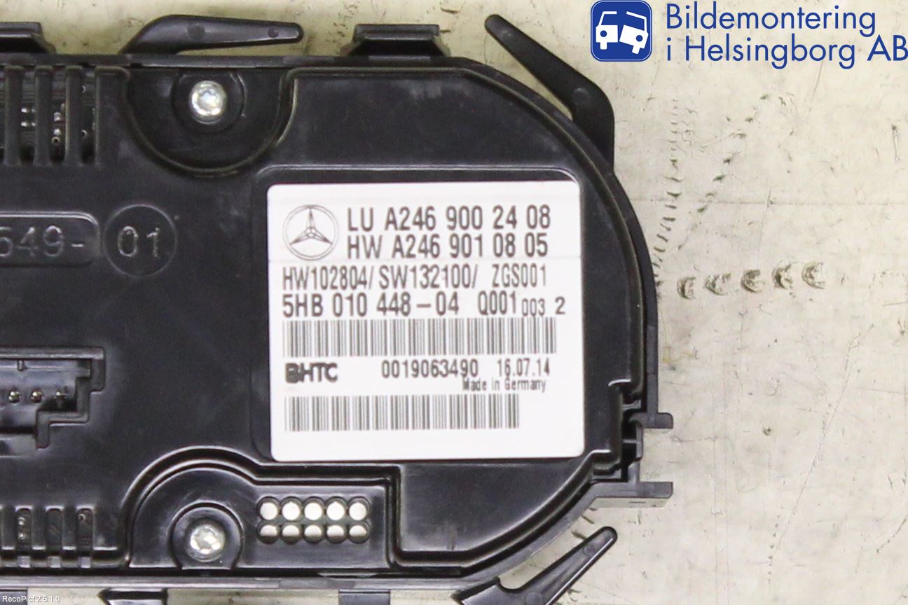 Mercedes-Benz MB CLA-KLASS (C117/X117) 13-19 Varme Ac Betjening-Display