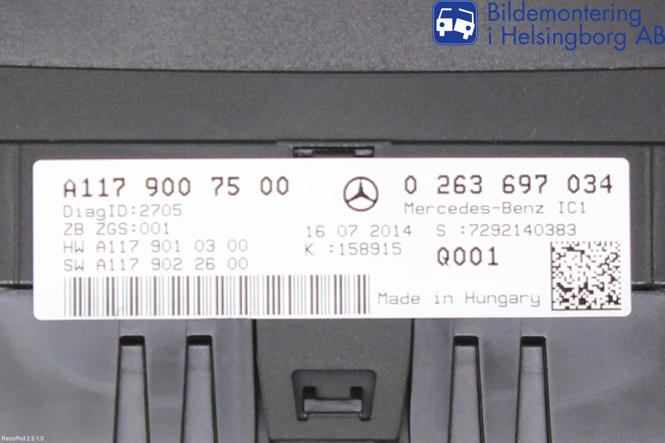 Mercedes-Benz MB CLA-KLASS (C117/X117) 13-19 Instr Kombinert