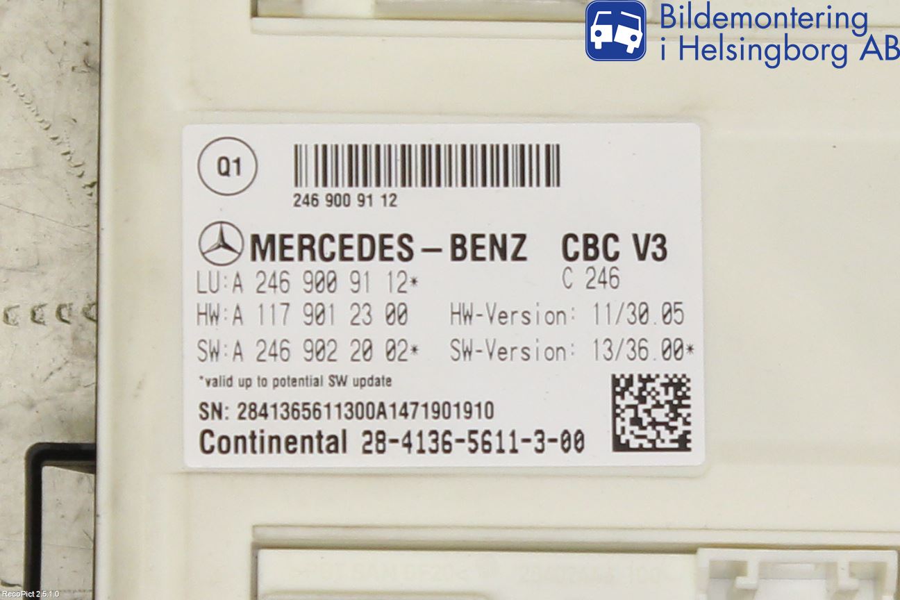 Mercedes-Benz MB CLA-KLASS (C117/X117) 13-19 Styreenhet Øvrig