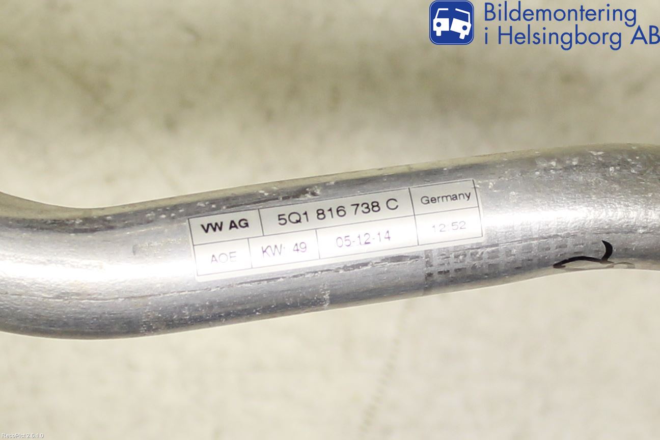 Volkswagen VW GOLF / E-GOLF VII 13-20 Varme Ac Slange - Rør