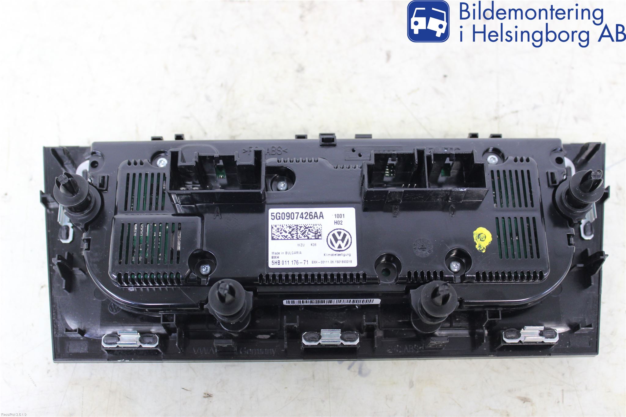 Volkswagen VW GOLF / E-GOLF VII 13-20 Varme Ac Betjening-Display
