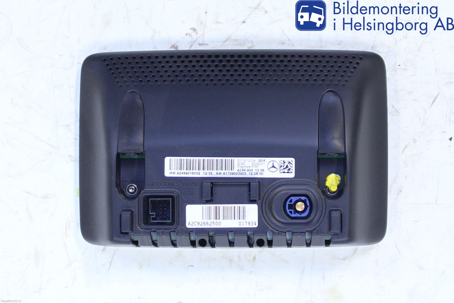 Mercedes-Benz MB B-KLASS (W246/W242) 12-19 Instr Skjerm Dvd-Gps-Ac-Tlf